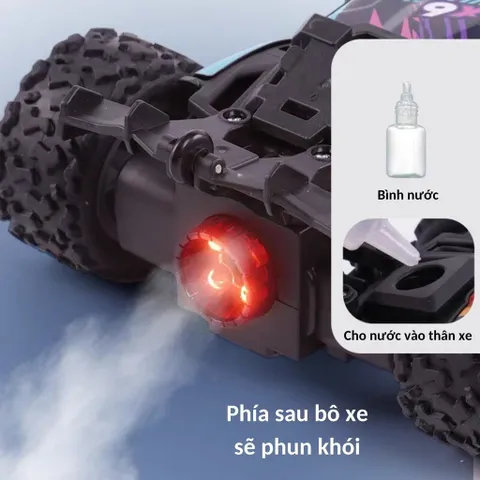 Xe điều khiển từ xa vượt địa hình tốc độ cao, phun khói, 7 động tác, pin sạc, Thế giới đồ chơi 1104