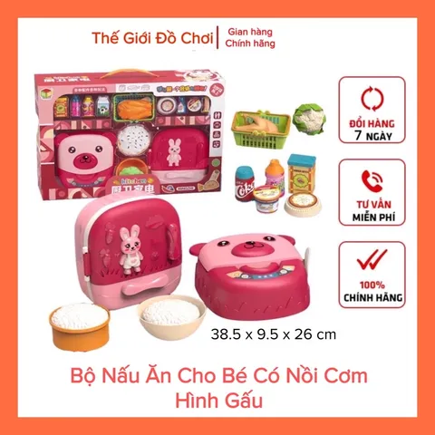 Đồ Chơi Nấu Ăn Cho Bé Có Nồi Cơm Hình Gấu Siêu Dễ Thương Cỡ To TpHCM