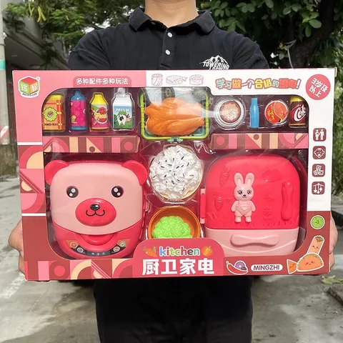 Đồ Chơi Nấu Ăn Cho Bé Có Nồi Cơm Hình Gấu Siêu Dễ Thương Cỡ To TpHCM