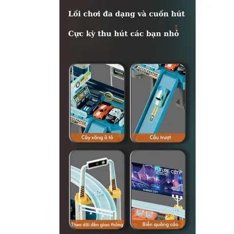 Bộ đồ chơi đường ray xe lửa kèm đường đua ô tô cỡ lớn chất liệu cao cấp