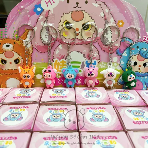 Bộ Móc Khóa Mini Baby Three 24 Hộp - Đồ Chơi Ngẫu Nhiên Dễ Thương Cho Bé - Phụ Kiện Sưu Tập Độc Đáo, Mở Hộp Quà Bất Ngờ
