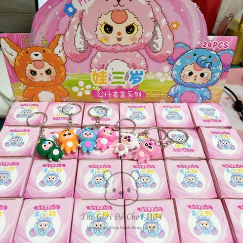 Bộ Móc Khóa Mini Baby Three 24 Hộp - Đồ Chơi Ngẫu Nhiên Dễ Thương Cho Bé - Phụ Kiện Sưu Tập Độc Đáo, Mở Hộp Quà Bất Ngờ