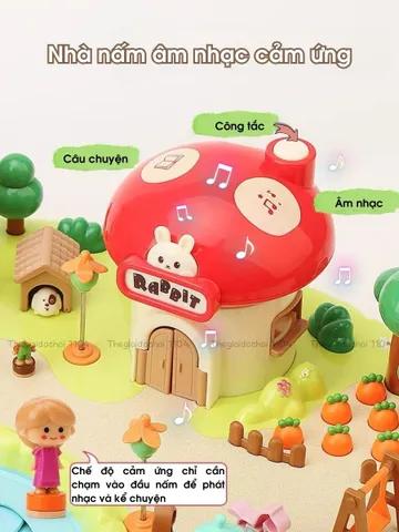 Đồ chơi ngôi nhà búp bê cỡ lớn điều khiển từ tính 3 tầng lầu có nhạc, kể chuyện cho bé gái