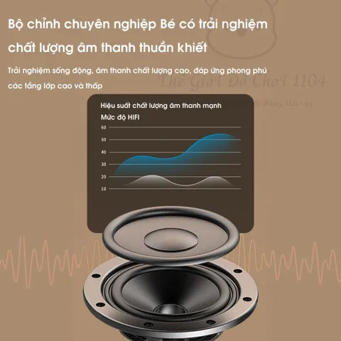 Bộ Micro cho bé hát Karaoke 2in1 kết hợp loa Bluetooth, pin sạc, đồ chơi âm nhạc