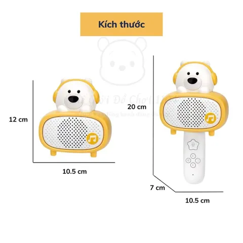 Bộ Micro cho bé hát Karaoke 2in1 kết hợp loa Bluetooth, pin sạc, đồ chơi âm nhạc