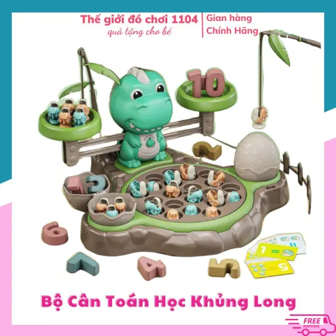 Đồ chơi câu cá cho bé kèm cân toán học Khủng Long, bản đầy đủ, nhiều chi tiết, đồ chơi giáo dục