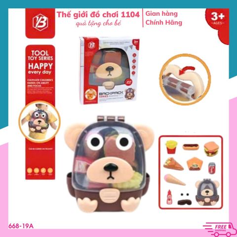 Balo Chó Hình Thú 11 Món Đồ Ăn - Đồ Chơi Nấu Ăn Sáng Tạo Cho Bé, Balo Tiện Lợi Mang Theo Ở Mọi Nơi
