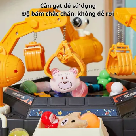 Máy gắp thú phi hành gia nhiều người chơi mẫu mới năm 2024, có nhạc, tặng gấu, lật đật, xe, bóng