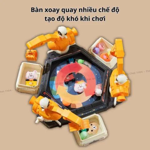 Máy gắp thú phi hành gia nhiều người chơi mẫu mới năm 2024, có nhạc, tặng gấu, lật đật, xe, bóng
