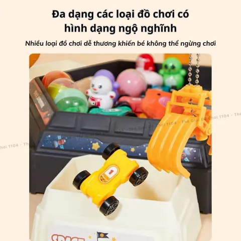 Máy gắp thú phi hành gia nhiều người chơi mẫu mới năm 2024, có nhạc, tặng gấu, lật đật, xe, bóng