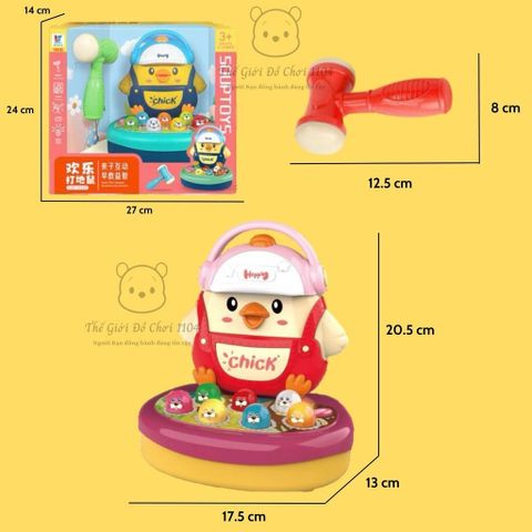 Đồ Chơi Gà Con Đập Chuột Vui Nhộn - Trò Chơi Kích Thích Phản Xạ & Phát Triển Vận Động Cho Bé Từ 3 Tuổi