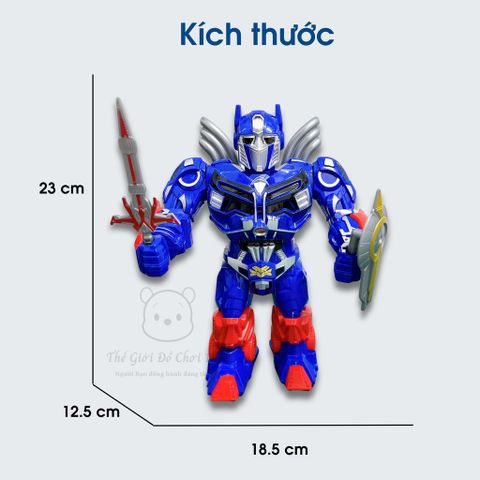 Robot Biến Hình Phát Sáng Siêu Nhân - Đồ Chơi An Toàn Phát Triển Tư Duy Sáng Tạo cho Bé với Âm Nhạc và Đèn LED