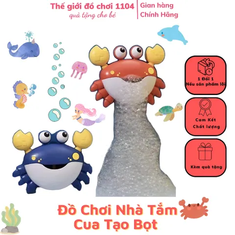 Đồ chơi nhà tắm cua tạo bọt cho bé có nhạc sử dụng pin