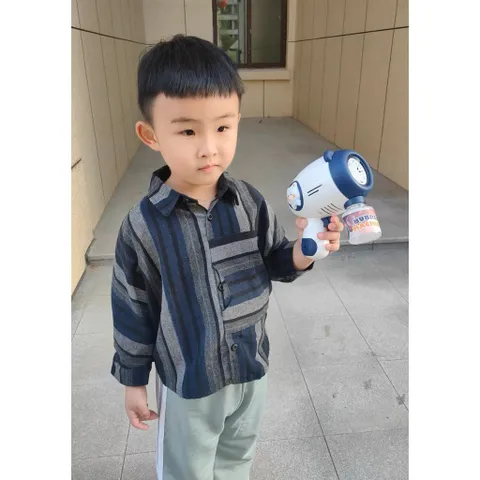 Súng bắn bong bóng tự động Gấu Nâu không rò rỉ, có đèn phát sáng, tặng pin