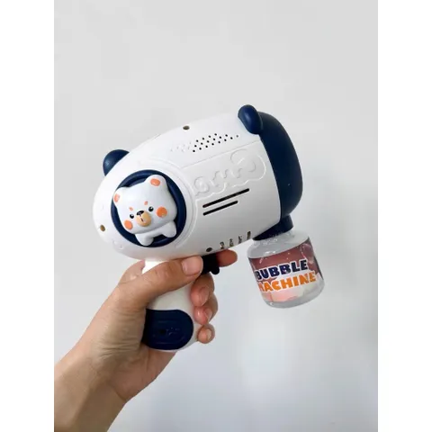 Súng bắn bong bóng tự động Gấu Nâu không rò rỉ, có đèn phát sáng, tặng pin