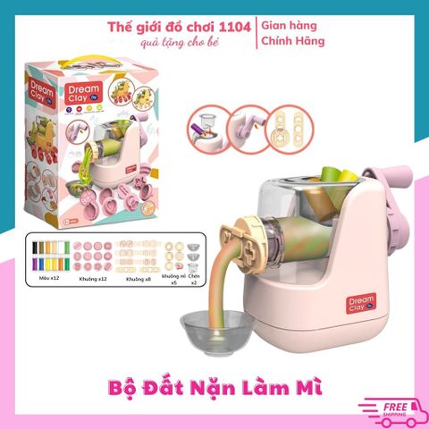 Đồ chơi đất sét làm mì Dream Clay DIY chính hãng 28 phụ kiện, đất sét tự khô