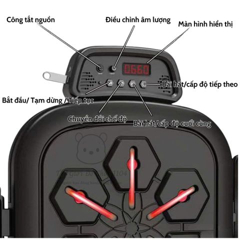 Máy Tập Boxing Đa Năng - Boxing Machine Cao Cấp với LED và Bluetooth - Thiết bị Tập Thể Dục Tại Nhà Chuyên Nghiệp