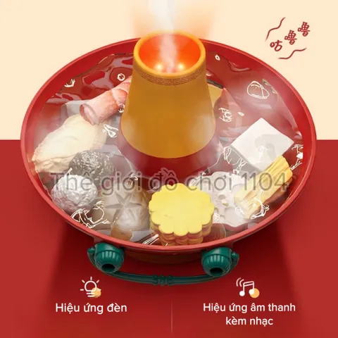 Bộ Đồ Chơi Nấu Ăn Mô Phỏng Nồi Lẩu 74 Chi Tiết - Hiệu Ứng Hơi Nước, Âm Thanh, Đồ Chơi Nhập Vai Cho Bé 4 Tuổi Trở Lên