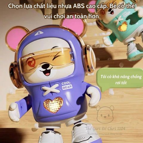 Đồ Chơi Gấu Đeo Headphone Nhạc Nhảy - Phát Triển Kỹ Năng Vận Động Cho Bé Từ 4 Tháng Đến 3 Tuổi, An Toàn Và Thú Vị