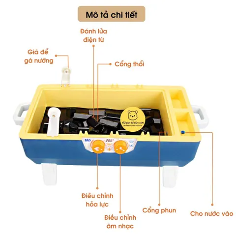 Bộ Đồ Chơi Xiên Nướng BBQ 65 Chi Tiết Five Star - Chức Năng Hơi Nước và Hiệu Ứng Ánh Sáng LED Cho Trẻ Em Từ 3 Tuổi