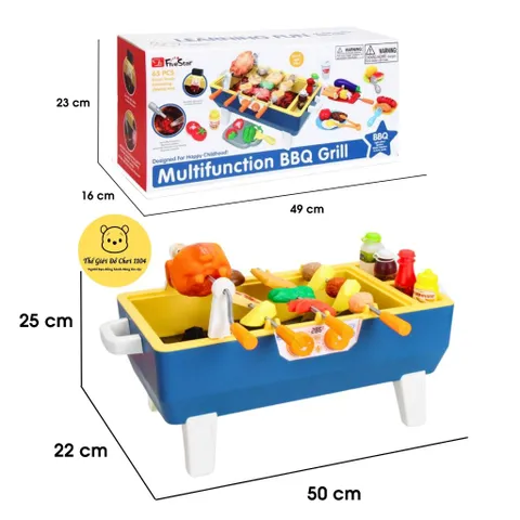 Bộ Đồ Chơi Xiên Nướng BBQ 65 Chi Tiết Five Star - Chức Năng Hơi Nước và Hiệu Ứng Ánh Sáng LED Cho Trẻ Em Từ 3 Tuổi