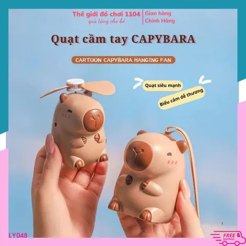Quạt Cầm Tay CAPYBARA - Pin Sạc - Có Móc Treo - Phụ Kiện Dễ Thương Cho Mọi Lứa Tuổi