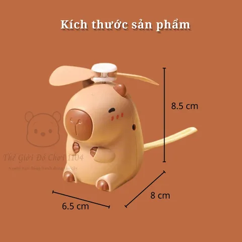 Quạt Cầm Tay CAPYBARA - Pin Sạc - Có Móc Treo - Phụ Kiện Dễ Thương Cho Mọi Lứa Tuổi