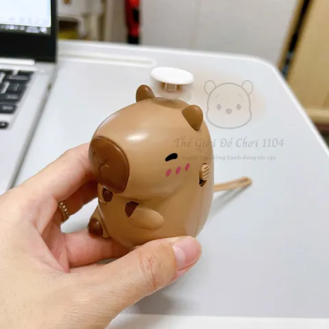 Quạt Cầm Tay CAPYBARA - Pin Sạc - Có Móc Treo - Phụ Kiện Dễ Thương Cho Mọi Lứa Tuổi