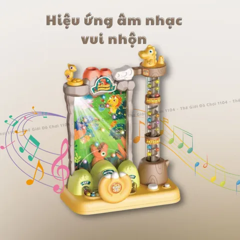 Đồ chơi máy bắt hạt khủng long Pinball, máy hứng bóng có nhạc luyện kỹ năng nhanh nhẹn cho bé