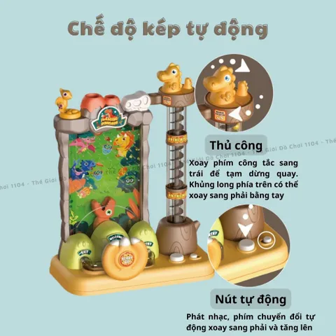 Đồ chơi máy bắt hạt khủng long Pinball, máy hứng bóng có nhạc luyện kỹ năng nhanh nhẹn cho bé