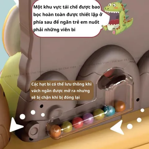 Đồ chơi máy bắt hạt khủng long Pinball, máy hứng bóng có nhạc luyện kỹ năng nhanh nhẹn cho bé