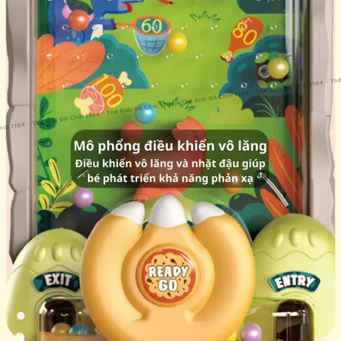 Đồ chơi máy bắt hạt khủng long Pinball, máy hứng bóng có nhạc luyện kỹ năng nhanh nhẹn cho bé
