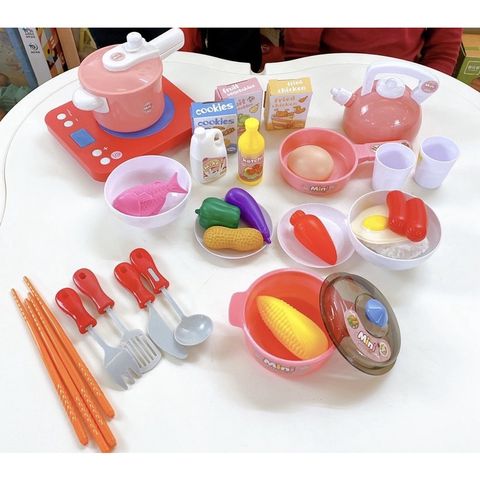 Bộ đồ chơi nấu ăn cho bé Play House 36 chi tiết màu hồng đồ chơi mô phổng dụng cụ nhà bếp
