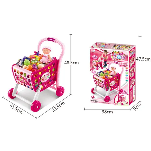 Đồ chơi xe đẩy siêu thị cho bé cỡ lớn 35 chi tiết 3 chế độ lắp ráp theo chiều cao của bé