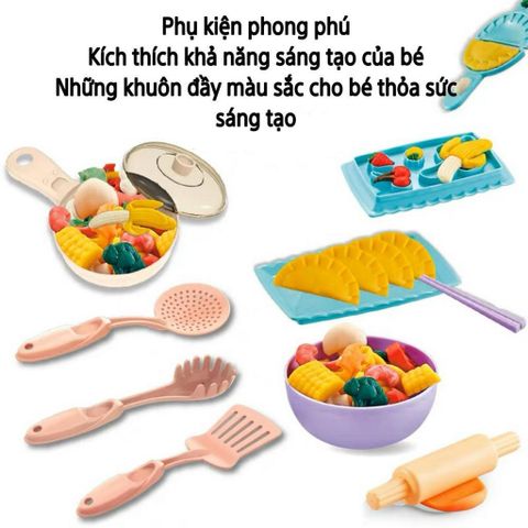 Đồ Chơi Đất Nặn Kèm Bộ Bếp Làm Mì 18 Chi Tiết - Thỏa Sức Sáng Tạo Ẩm Thực Cho Bé Yêu, An Toàn Và Giải Trí