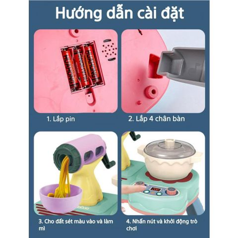 Đồ Chơi Đất Nặn Kèm Bộ Bếp Làm Mì 18 Chi Tiết - Thỏa Sức Sáng Tạo Ẩm Thực Cho Bé Yêu, An Toàn Và Giải Trí