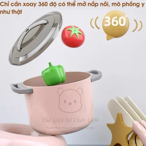 Bộ Đồ Chơi Nấu Ăn 68 Chi Tiết - Nhà Bếp Mini Có Máy Hấp Trứng - Dụng Cụ Giáo Dục Phát Triển Kỹ Năng Cho Bé