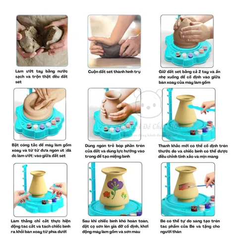 Bộ Dụng Cụ Làm Gốm Cho Bé DIY Pottery Machines - Khơi Dậy Sự Sáng Tạo Nghệ Thuật