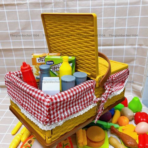 Giỏ Dã Ngoại Đồ Chơi Cho Bé 103 Chi Tiết - Bộ Mô Phỏng Thức Ăn An Toàn, Tăng Cường Sáng Tạo và Kỹ Năng Giao Tiếp