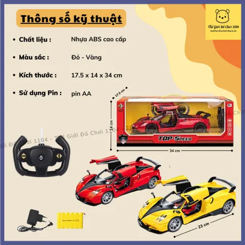 Ô tô điều khiển từ xa sạc pin mô hình siêu xe Pagani Huayra tỉ lệ 1:18