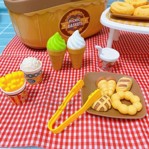 Bộ Đồ Chơi Picnic 27 Món - Giỏ Cắm Trại Mini Kèm Bàn Gấp Gọn Cho Bé - Khuyến Khích Trẻ Đồ Chơi Ngoài Trời An Toàn