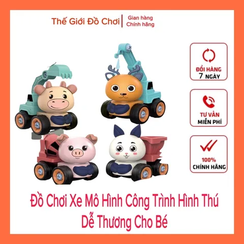 Đồ Chơi Xe Mô Hình Công Trình Cho Bé Hình Thú Dễ Thương Giá Rẻ TPHCM