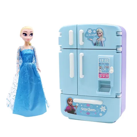 [SALE] Tủ lạnh đồ chơi mini cho bé kèm phụ kiện và búp bê có nhạc, đèn Tphcm