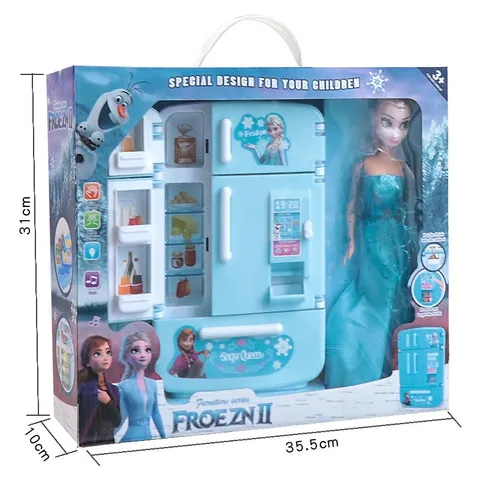 [SALE] Tủ lạnh đồ chơi mini cho bé kèm phụ kiện và búp bê có nhạc, đèn Tphcm