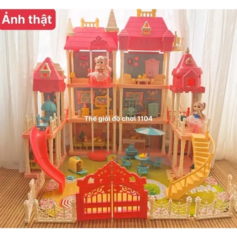 Đồ chơi lắp ráp ngôi nhà búp bê mô hình biệt thự công chúa nhiều tầng cỡ dành cho bé 6 tuổi