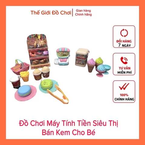 Đồ Chơi Máy Tính Tiền Siêu Thị Bán Kem Cho Bé Nhiều Chi Tiết TPHCM