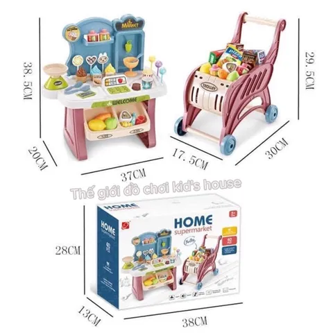 Đồ chơi cho bé gái quầy bán hàng kèm xe đẩy 40 chi tiết Tphcm