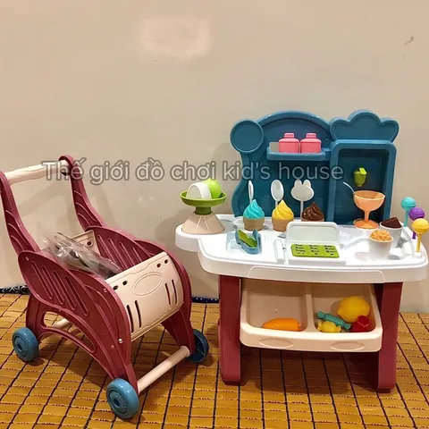 Đồ chơi cho bé gái quầy bán hàng kèm xe đẩy 40 chi tiết Tphcm