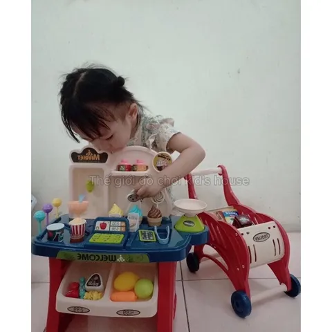 Đồ chơi cho bé gái quầy bán hàng kèm xe đẩy 40 chi tiết Tphcm