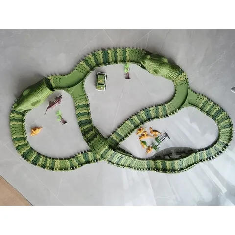 Đồ chơi lắp ráp đường đua ô tô Khủng Long Dinour Track Toys cỡ lớn 240 chi tiết - Sáng tạo đường ray - thegioidochoi1104